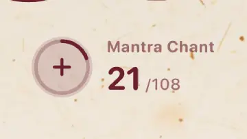 Interactive Mantra Chant Lock Screen bead counter widget with tap to increment button